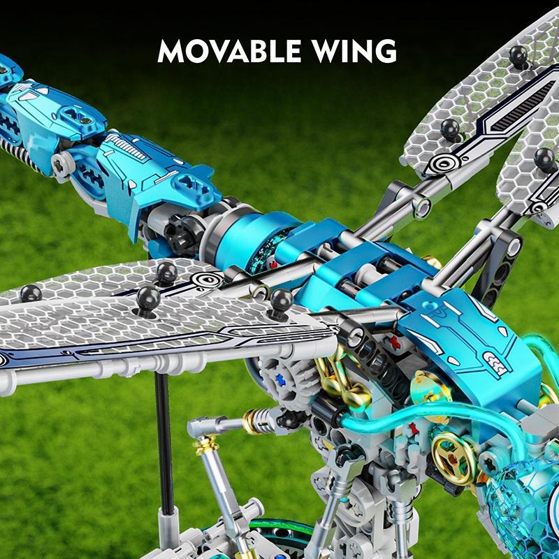 Creative Mechanical Dragonfly Building Blocks Model Movable STEM Construction Set Educational DIY Engineering Bricks, Holiday Gift