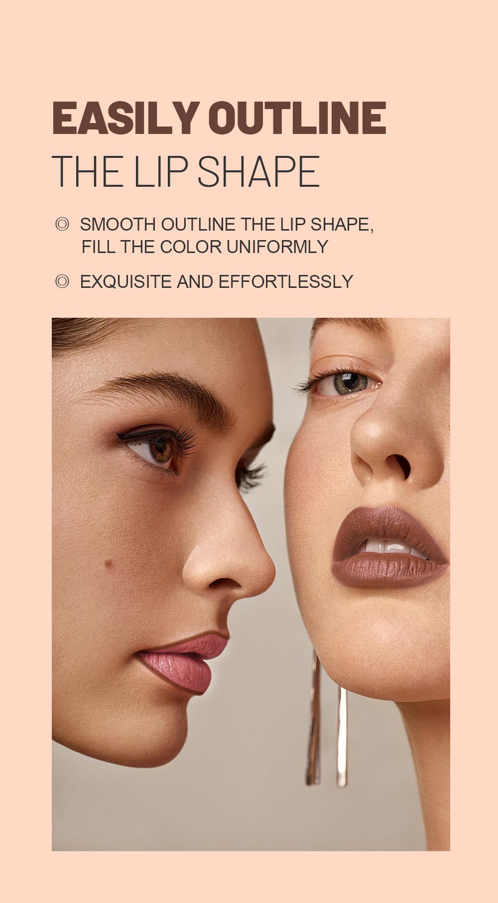 Erinde Matte Lipstick Crayon for Women, Warm Reddish Brown 24 Hour Lipstick Lip Liner Pencil, Neutral Lip Stick Long Lasting Waterproof, Vegan & Cruelty-Free