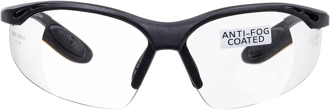 SAFETY READERS (CLEAR +1.5 Dioptre) Full Lens Reading Safety Glasses ANSI Z87.1+ & CE EN166F, Wraparound Style - Includes Safety Cord with headstop - UV400 anti fog coated lens