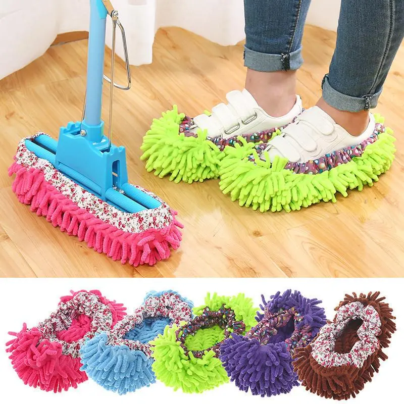 4pcs Random Colors Fiber Cleaning Slippers Multifunction Floor Dust Cleaning Shoes Lazy Mopping Home Floor Cleaning,The Best Gifts for Mother's Day, Father's Day, Graduation Season, Weddings, and Parties