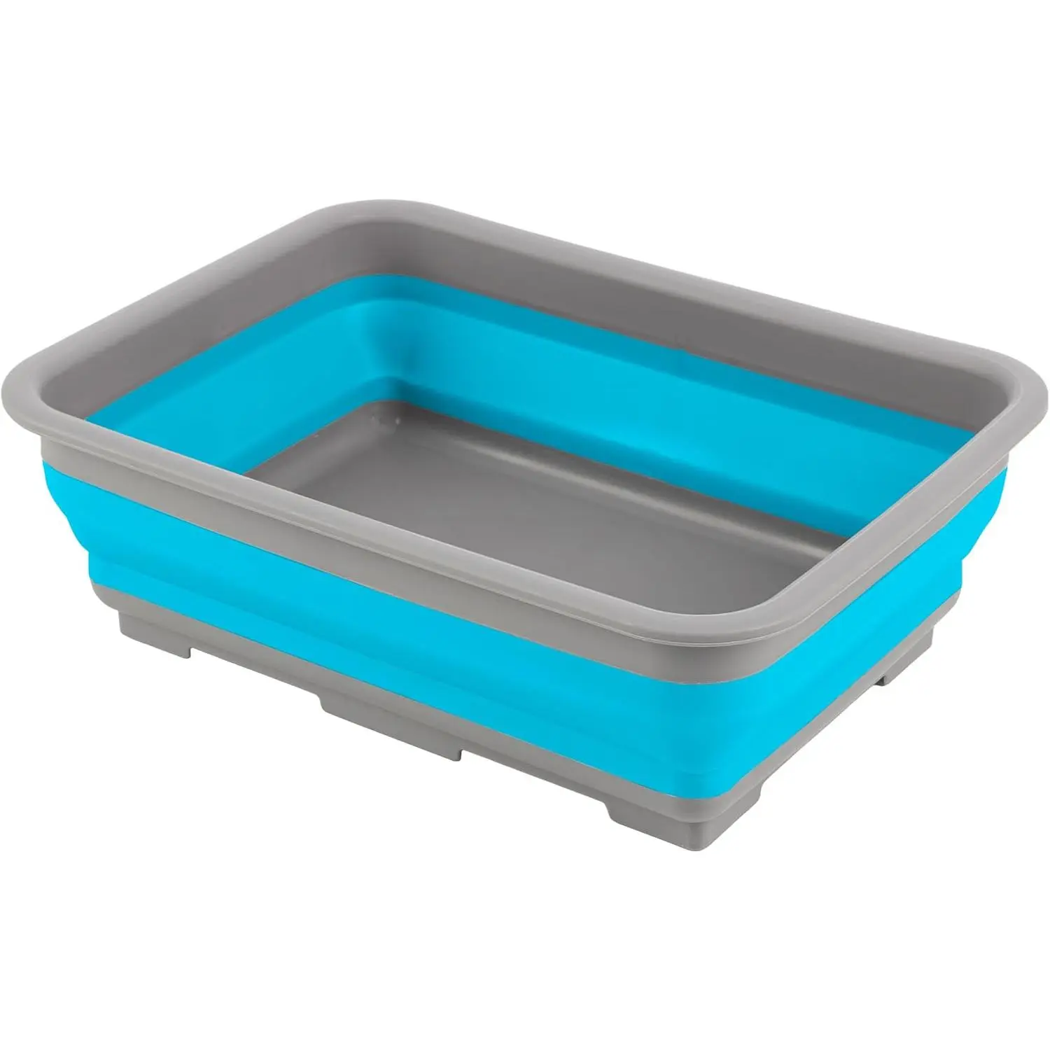 Collapsible Wash Basin Bucket with Handle, 7.27L Foldable Dish Tub for Cleaning, Camping, Beach, Laundry and Outdoor Use, Portable Water Basin for RV Gear