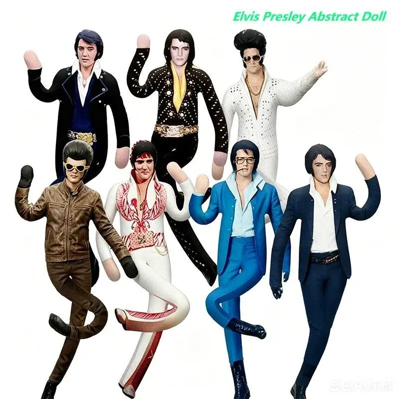 Elvis Presley Abstract Doll Built-in Wire Skeleton Poseable Stuffed Figure Bendable Styling Toy Home Party Decoration Gift