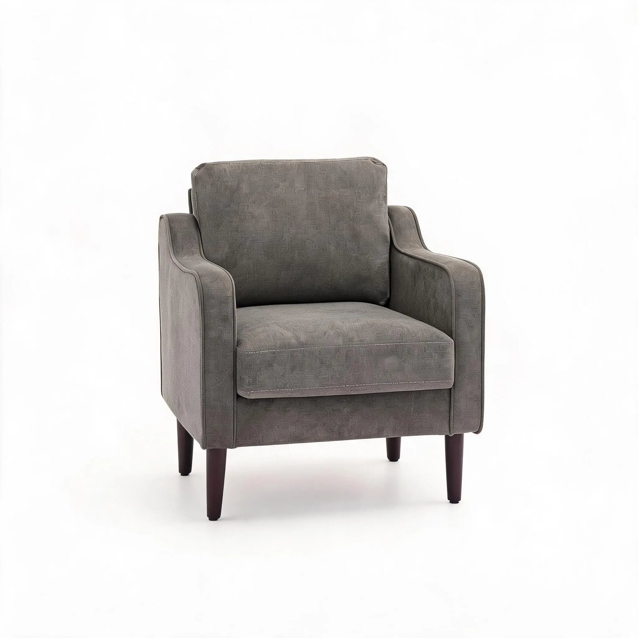 Accent Chair for Living Room – Mid-Century Modern Upholstered Armchair, Comfy Reading Chair with Wood Legs for Bedroom, Office & Small Space