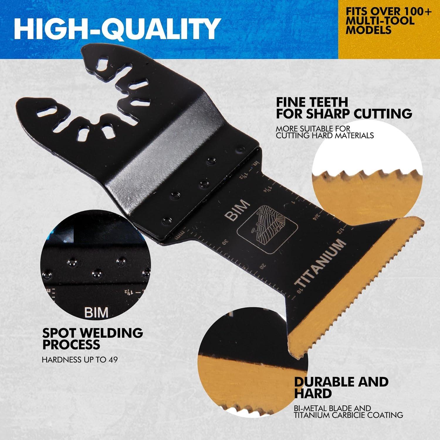 3 count Oscillating  , Professional Universal Titanium Multitool  for  Plastics Metal, Quick Release Multi Tool Kits