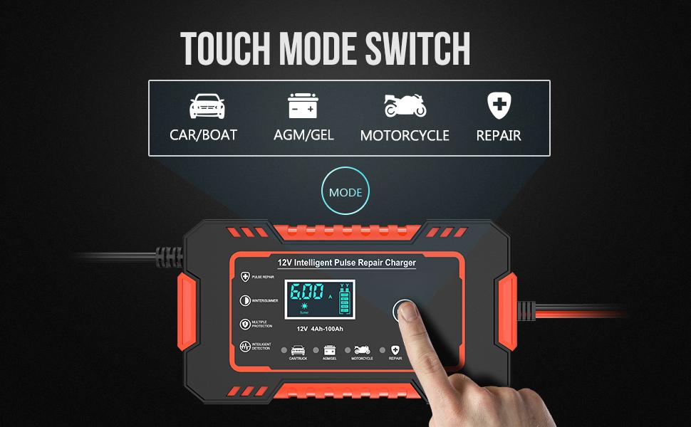 🔥 12V 6A Smart Battery Charger |   Auto Trickle Charger & Maintainer with Temp Compensation |   Multi-Vehicle Use for Car, Truck, Motorcycle, Boat