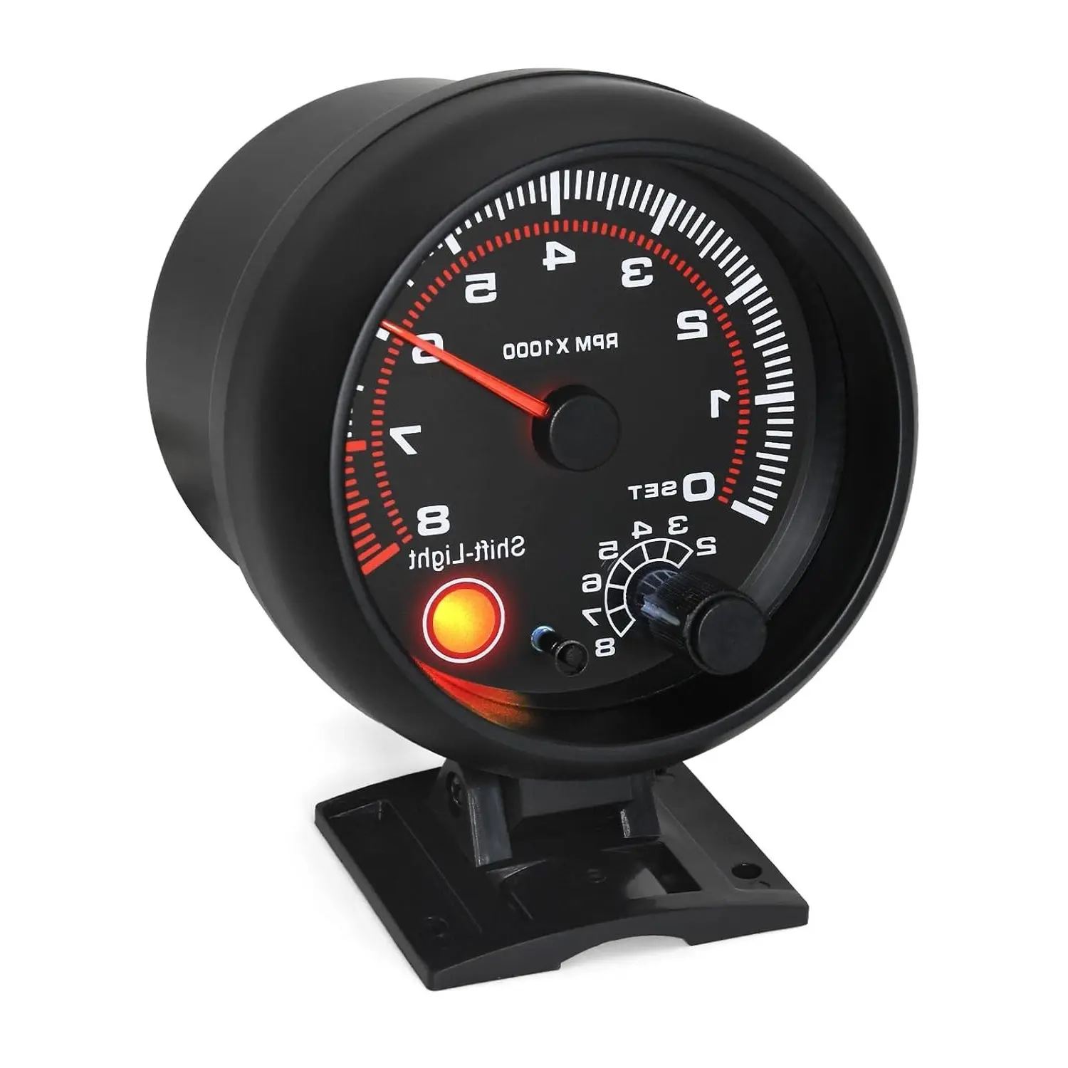 12V Car Tachometer Gauge with Shift Light, 0-8000 RPM, 95mm (3-3/4 inch), Compatible with 1-8 Cylinder Gasoline EnginesGift