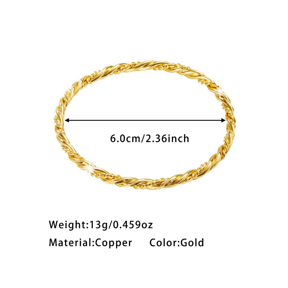 18K Gold Plated Twisted Bangle Bracelet Dainty Stackable Gold Bracelets for Women, Waterproof Everyday Wear Jewelry Gift