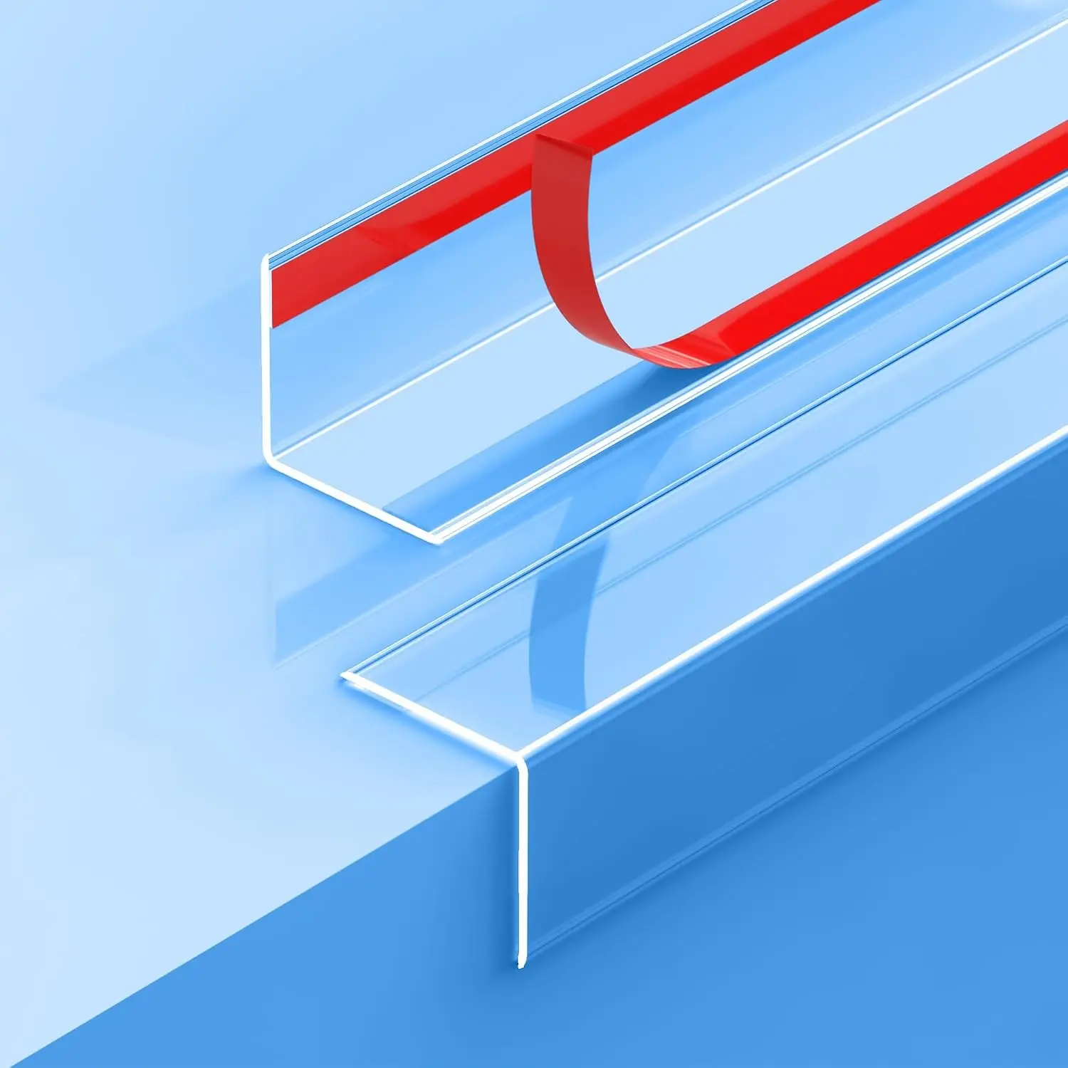 2PCS Clear Self-Adhesive Wall Corner Protectors, Corner Guards & Edge Protector for Wall Door Frame Cabinet Baseboard & Door, Table, Stair (31.5" X 1.18")