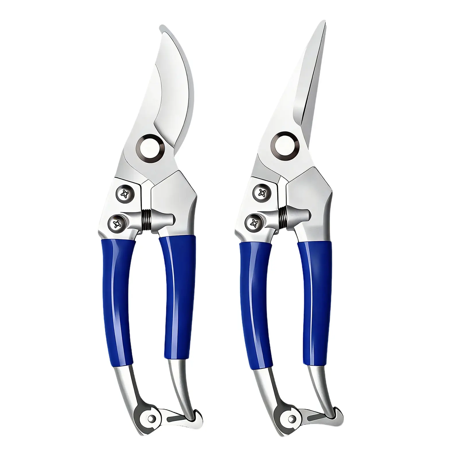 2 Pack Professional Garden Pruning Shears, 7.87" Heavy Duty Bypass & Straight Scissors, Ergonomic Hand Pruners for Plants, Flowers & Harvesting