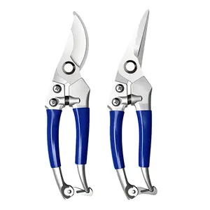 2 Pack Professional Garden Pruning Shears, 7.87" Heavy Duty Bypass & Straight Scissors, Ergonomic Hand Pruners for Plants, Flowers & Harvesting