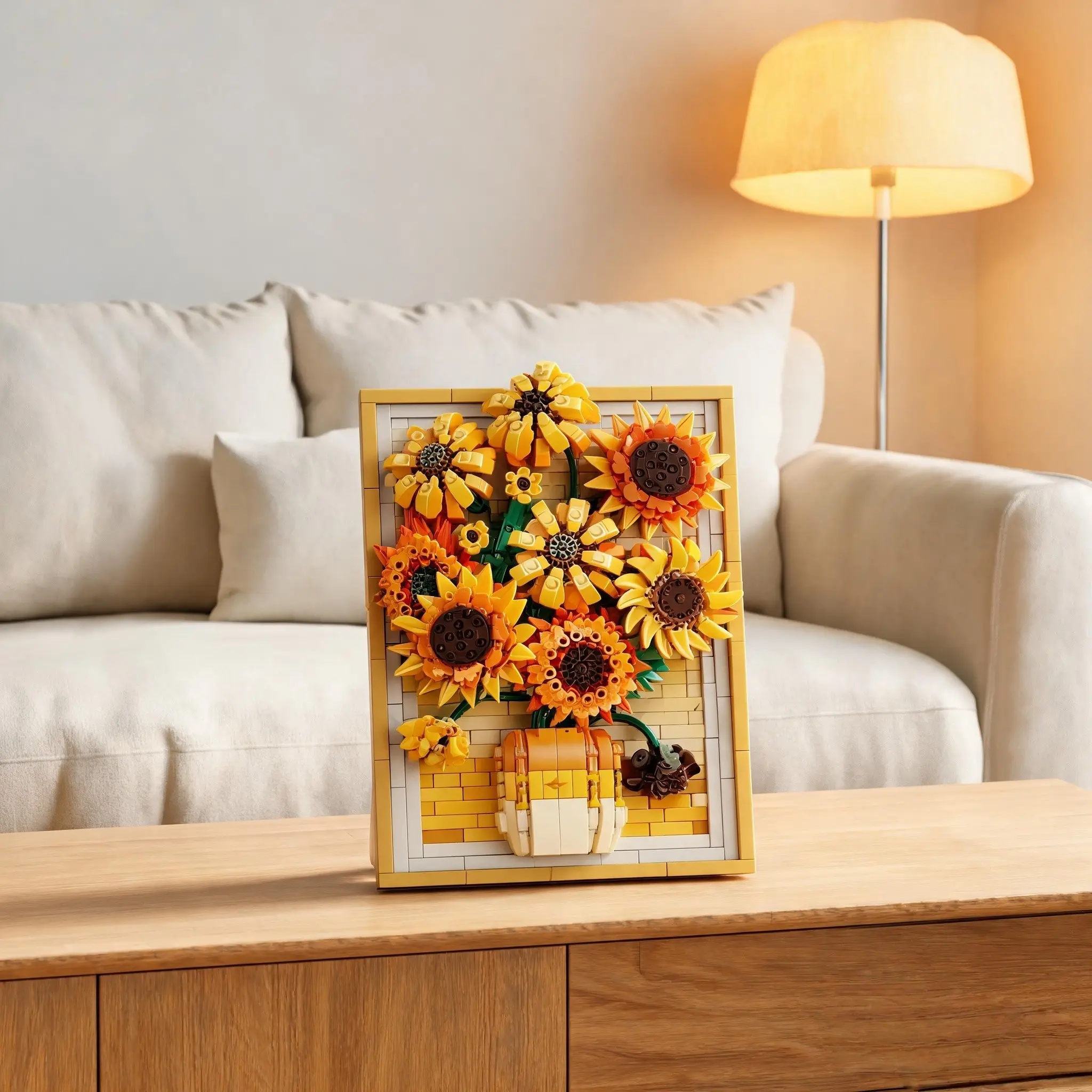 Floral Planter Block Set, 3D DIY Assembled Toy, Sunflower Pendant, Orchid, Rose, Blue Moon Flower, Home Decor, Office Collection, Diy Floral Decoration