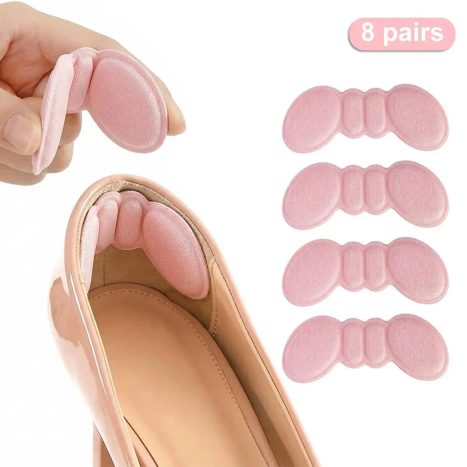 16PCS Heel Grips for Shoes Too Big, Self Adhesive Heel Cushion Pads, Anti Slip Shoe Inserts for Blister Prevention, Comfortable Shoe Fillers for Sneakers, Heels, Flats, Boots & Daily Walking sohochic