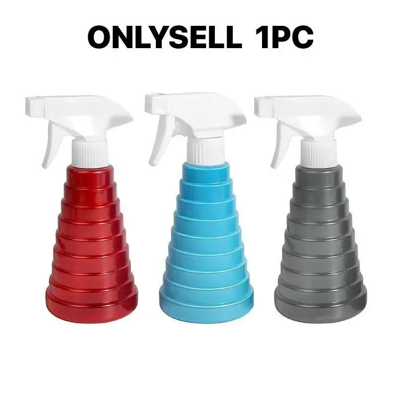 300ml Refillable Spray Bottle with Adjustable Nozzle, Lightweight Ribbed Handheld Mister for Plants, Hair Styling and Household Cleaning, 1pc