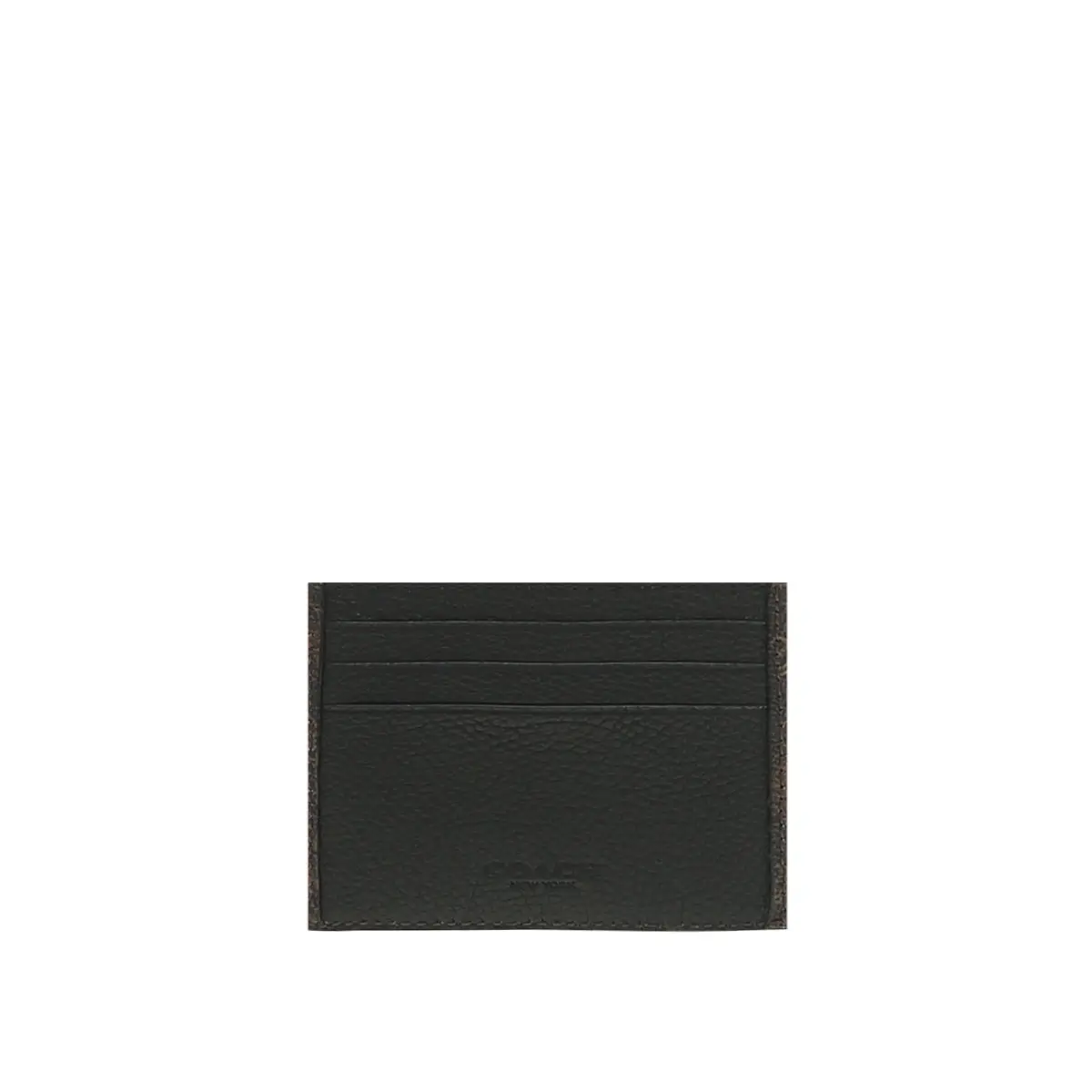 Coach Card Case for Men – Horse and Carriage Print Canvas and Leather Card Holder in Brown