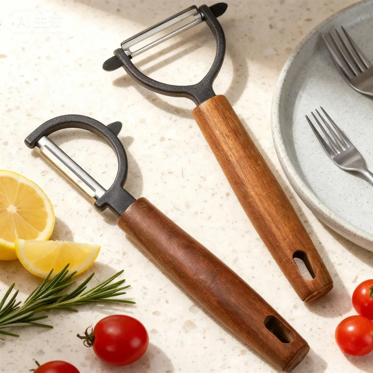 1/2 Pcs Premium Y/p Type Stainless Steel Multifunctional Peeler, Acacia Wood Handle, Ultra Sharp Blade, Ideal for Vegetables, Potatoes, Apples