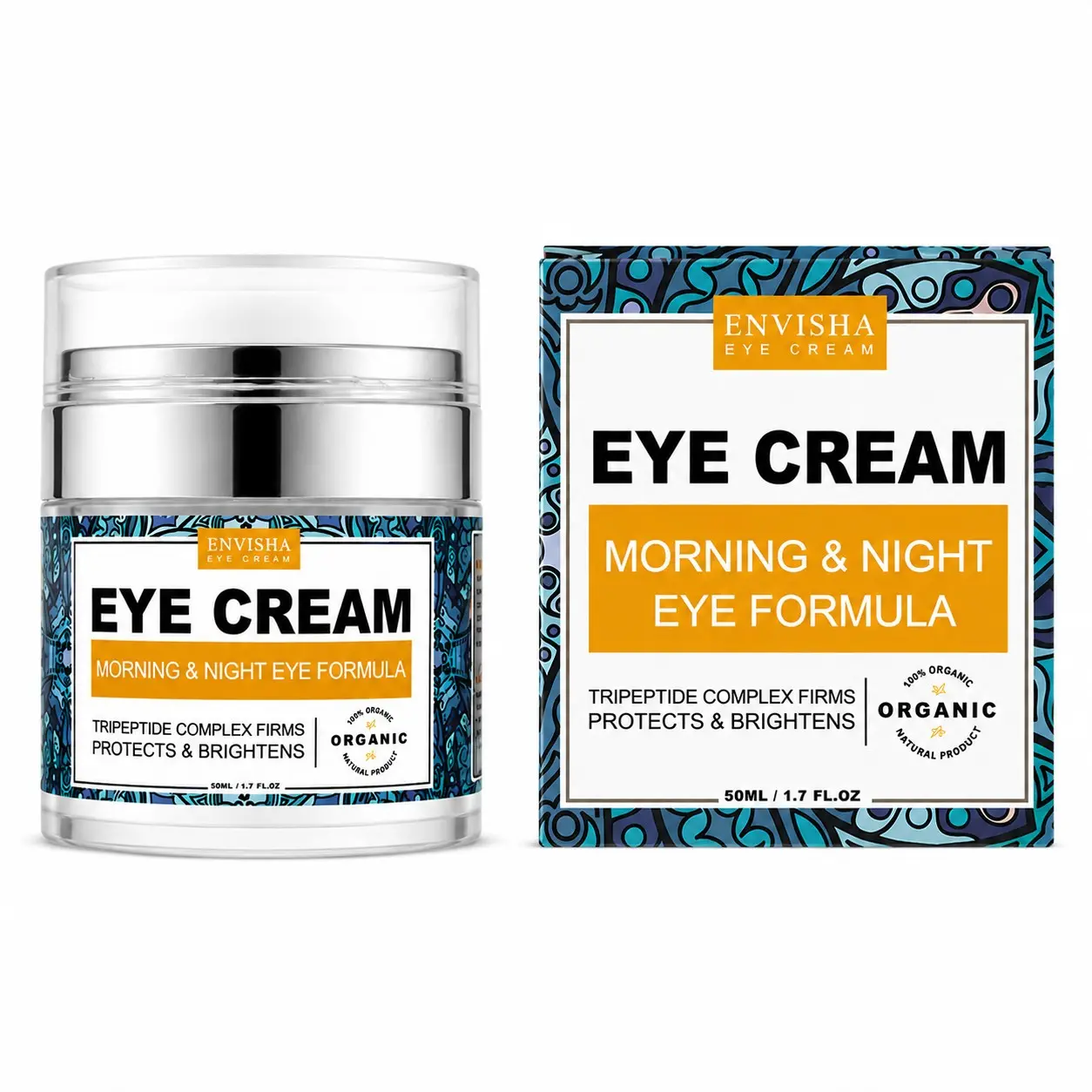 ENVISHA Eye Cream 50ml / 1.7 fl oz, Tripeptide Complex Eye Moisturizer, Morning & Night Eye Care Cream, Hydrating Nourishing Formula for Daily Skincare Routine