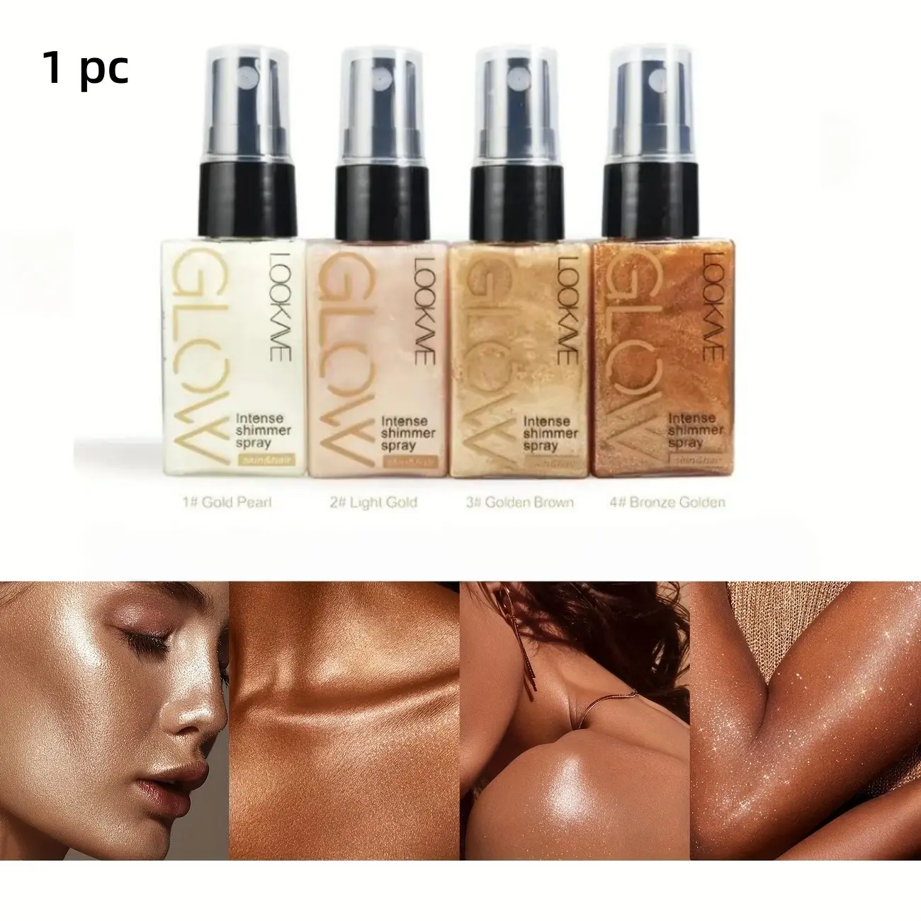 Face and body highlighting spray, long-lasting makeup Face, body, and hair highlighting spray, suitable for parties, photoshoots, and everyday makeup. A sparkling spray for holidays, parties, carnivals, Halloween, cosplay, and stage makeup.