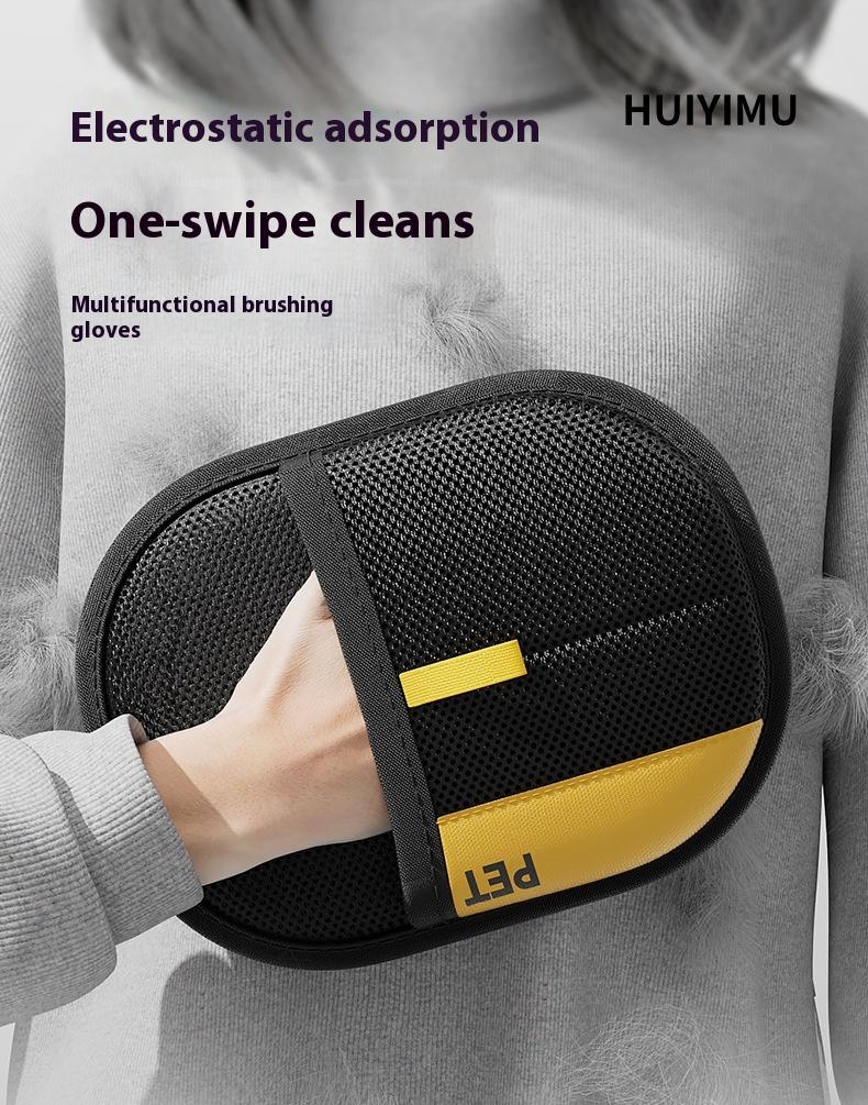 HUIYIMU Cat Hair Cleaner Electrostatic Adsorption Velvet Breathable Mesh Gloves for Efficient Hair Removal and Adsorption