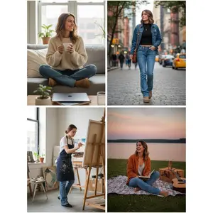 Women's Stretch Low Rise Double Button Elastic Skinny Vintage Flare Jeans