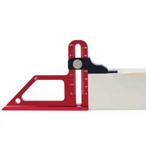 Double Scale Aluminum Alloy Ruler, Woodworking Depth Gauge, Adjustable Height Measuring Tool for Router Table and Band Saw Setup