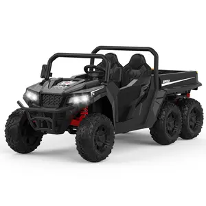 24V 4WD Kids Ride-On Dump Truck, 2-Seater Electric Car with Remote Control, Key Start, LED Lights, Music Player, Dump Bed & Extra Shovel – Toy Car for Boys & Girls