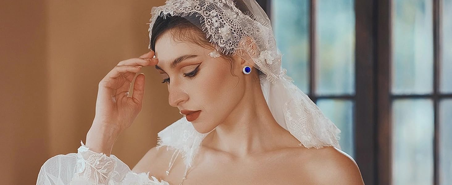 MILACOLATO Rhinestone Dance Competition Earrings for Women s Hypoallergenic Crystal Stud Earrings 15mm Halo Stud Earrings for Dance Competitions Stage Performance Wedding Bridal Party Earrings