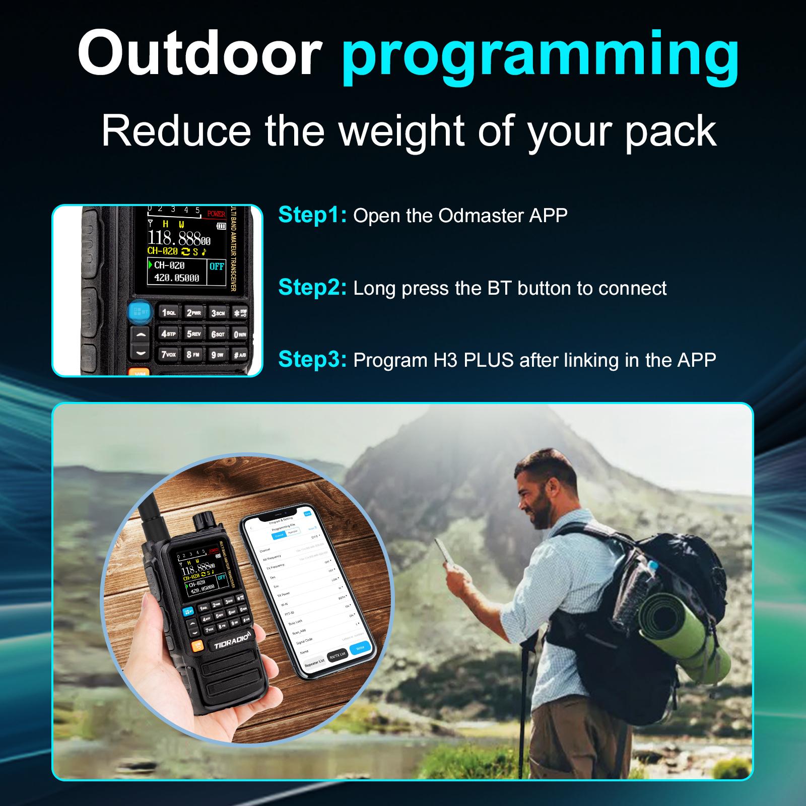 New TIDRADIO H3 Plus Beta Version Global Walkie Talkie Repeater Bluetooth Answerphone Air Band Long Range Radio