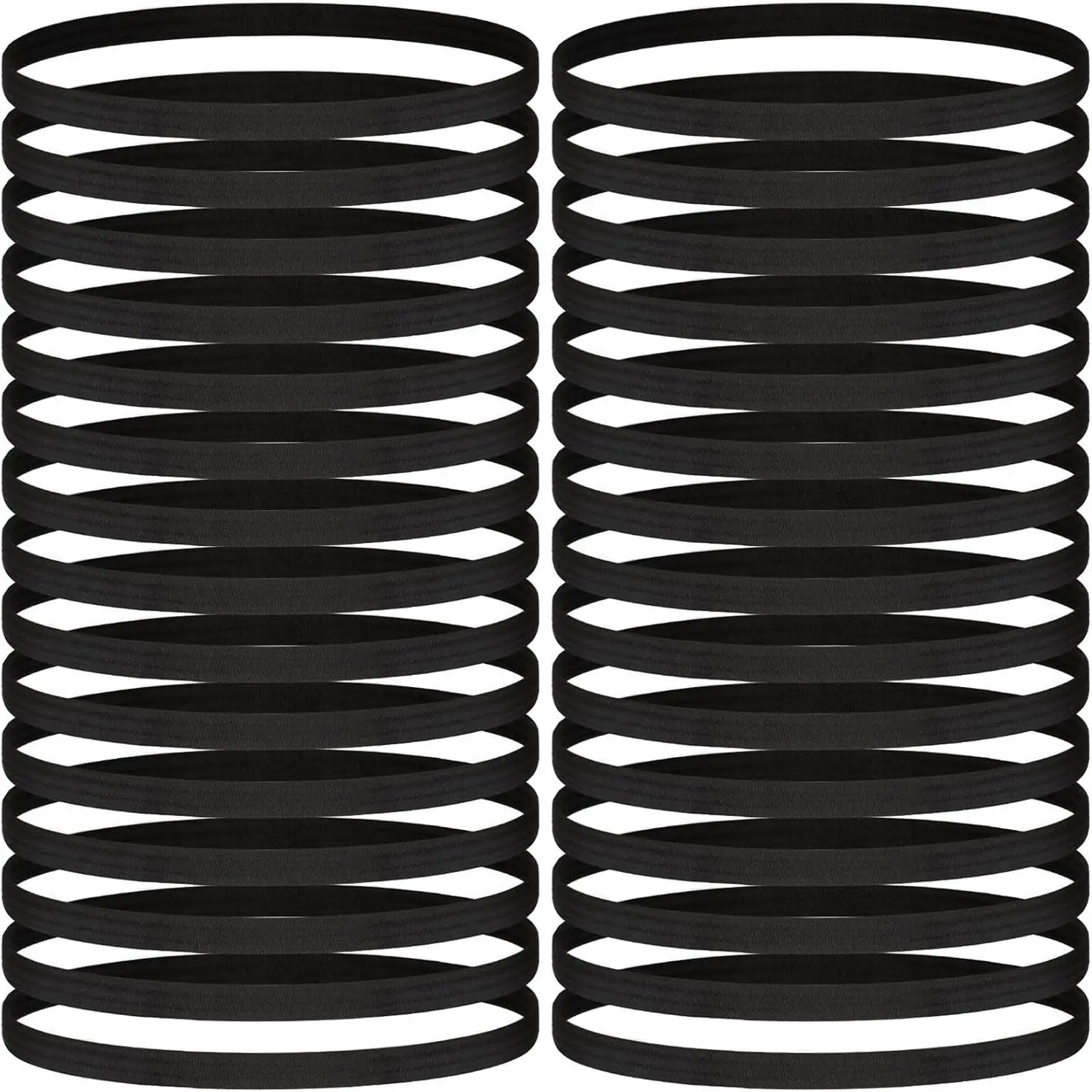 30 Pieces Thin Sports Elastic Headbands Exercise Skinny Athletic Hair Bands No Crease Soft Anti Slip Sweatbands for Men and Women Workout Running Basketball Football Soccer Tennis YogaGift