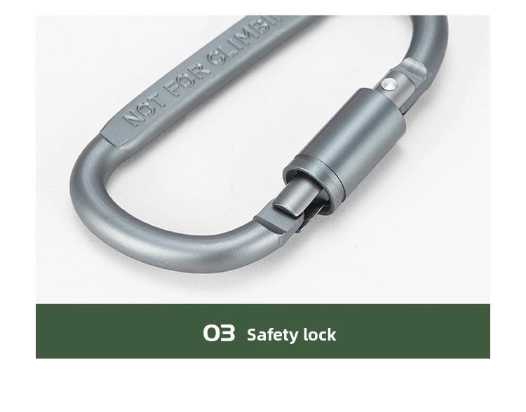 2*D - Type Aluminum Alloy Locking Carabiner Multi - function Outdoor Tactical Gear Mountaineering Buckle Keychain Bottle Clip for Hiking Camping