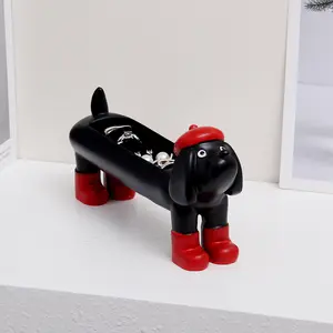 Cute dachshund dog ring holder ornament, earring stud jewelry storage box, sponge ring holder, gift for girls