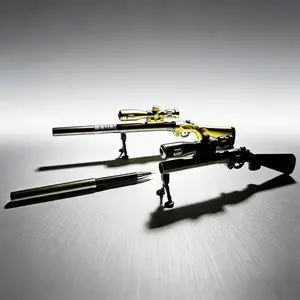 98K Rifle LED Sight Ballpoint Pen 0.38mm Fine Tip Smooth Writing Aesthetic Stationery, Tactical Unique Desk Ornament Novelty Gift for Military Fans Home Office Use