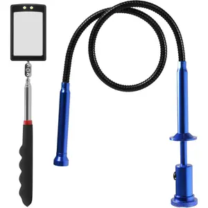 Telescoping inspection mirror with LED lights,Flexible Claw Grabber Tool  4 Claw . Combination tool set. Easy to extendable observe and grab the items in the gap  upper grabber