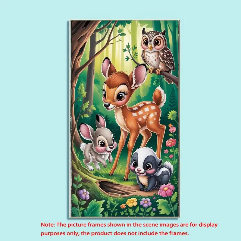 1 set of DIY diamond painting kit, 5D diamond art set, DIY decoration of deer, rabbit, meerkat mosaic, diamond art, DIY art home decor.