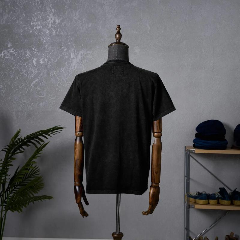 Kyn Apparel  Men's Heavyweight Pure Cotton Short Sleeved T-shirt American Retro Solid Color High-end Fabric Loose T-shirt