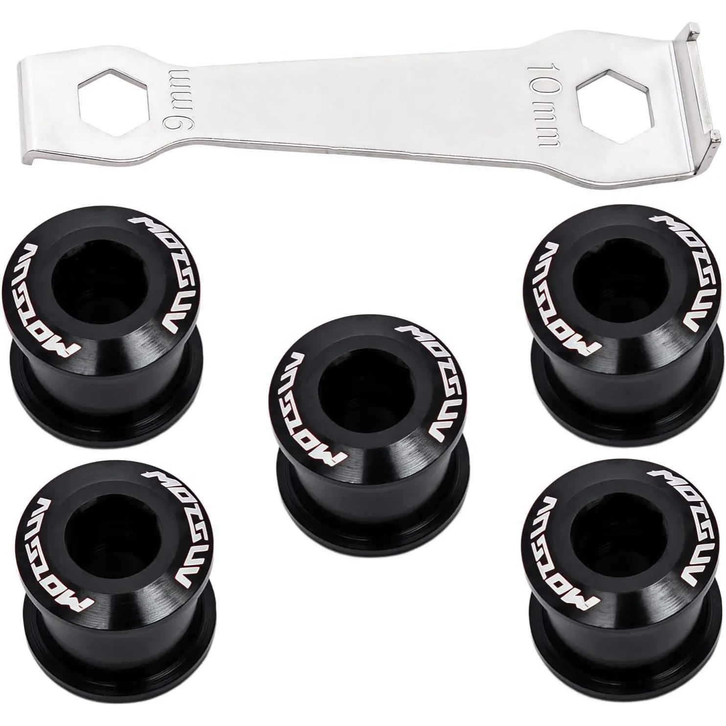 7075-T651 Aircraft-Grade Chainring  Kit - CNC Machined for Road/MTB (Single & Double Chainring), Includes 4.9mm & 6.4mm  + Heat-Treated Mounting Wrench, Anodized Anti-