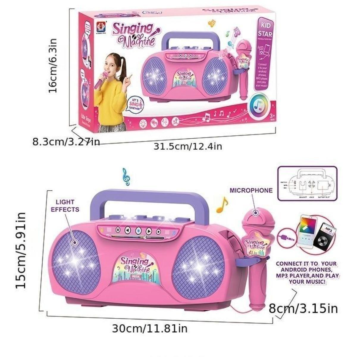 Singing machine toy with microphone, children's singing machine microphone music toy, suitable for boys and girls as birthday and Easter gifts
