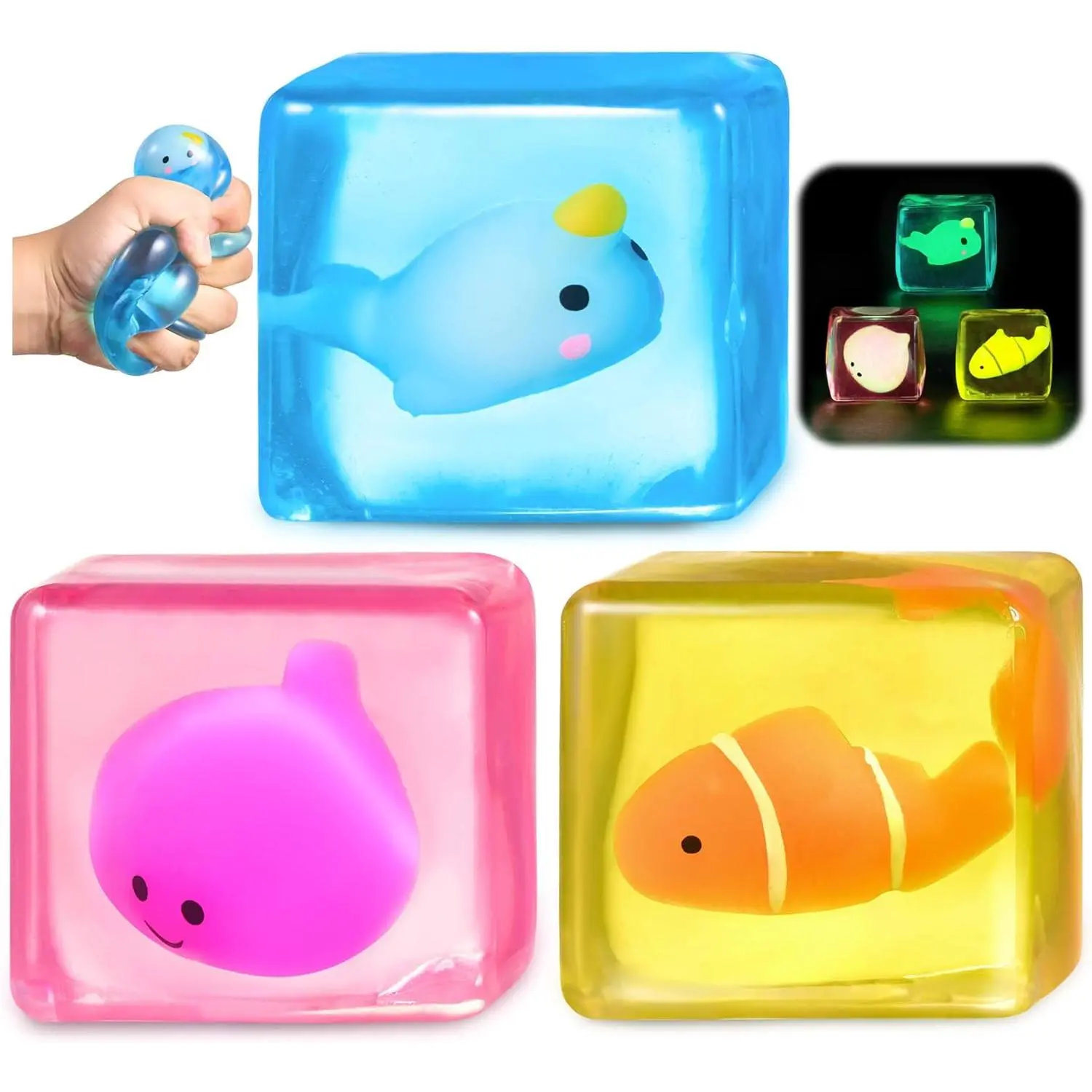 Stress Cube Fidget Toys for Adults & Kids, Sensory Stress Balls, Squishy Anxiety Relief Gifts for Teens, Easter Basket Stuffersfidget toys