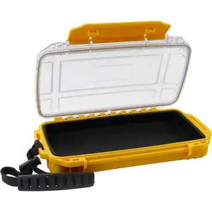 Yellow Waterproof Watertight Storage Container Protective Case 9" L x 5" W x 2" H - Waterproof Phone Case for Kayaking Boating Diving