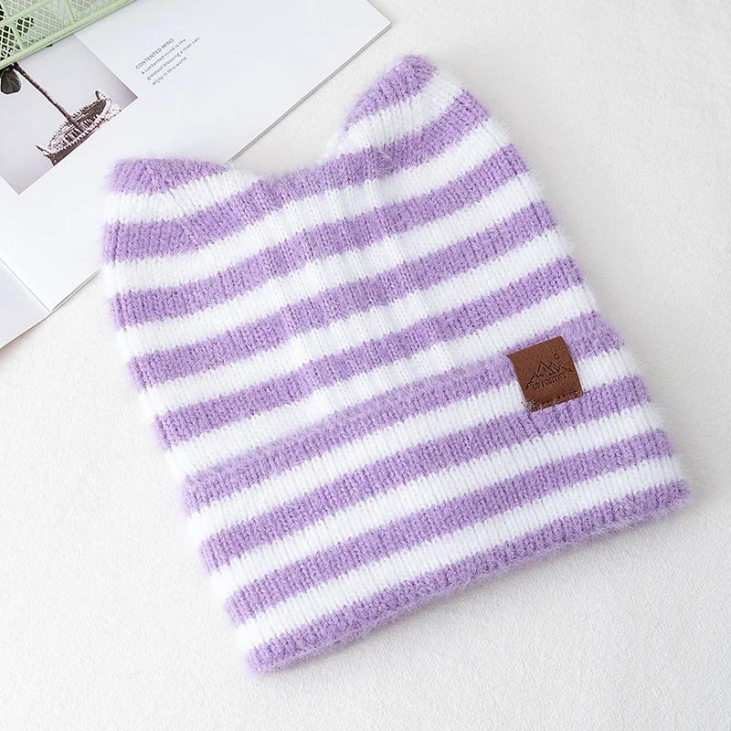 Women's Plush Winter Hat With Fluffy Ears,Cozy Cat Ear Design,Fashion Y2K Beanie For Women