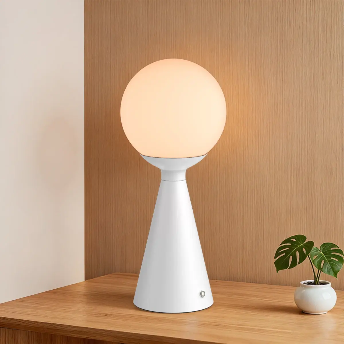 13'' Modern Indoor Minimalist Table Lamp, 3-Way Dimmable Desk Lamp with American Creative Cone Design, Circular Crystal LED  Bedroom Decorative Lighting Desk Lamp (1 Pack)