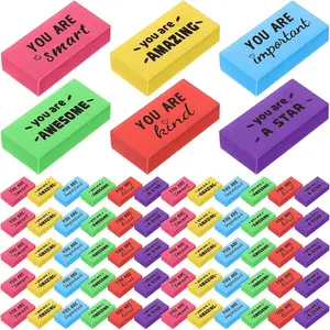 180 Pcs Bulk Inspirational Motivational Erasers for Kids, Multicolor Large Pencil Erasers for Drawing, Back to School Classroom & Office Supplies