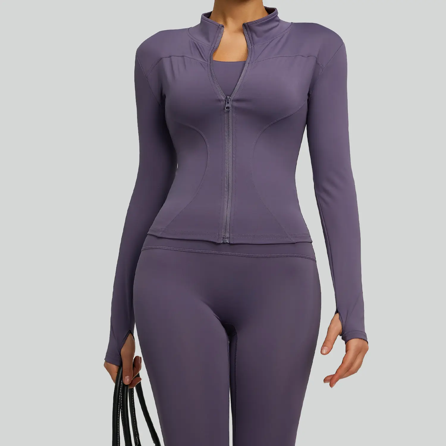 Slim Fit Naked Feel Athletic Jacket for Women, Lightweight Sweat Wicking Long Sleeve Top, Stretch Breathable Training Outerwear for Jogging Fitness Daily Sports