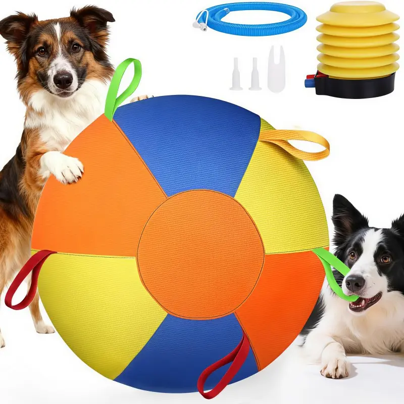 Inflatable Giant Sheep Herding Ball with Handle, Interactive Training Toy for Dogs and Horses, Durable Chew Toy for Outdoor Play