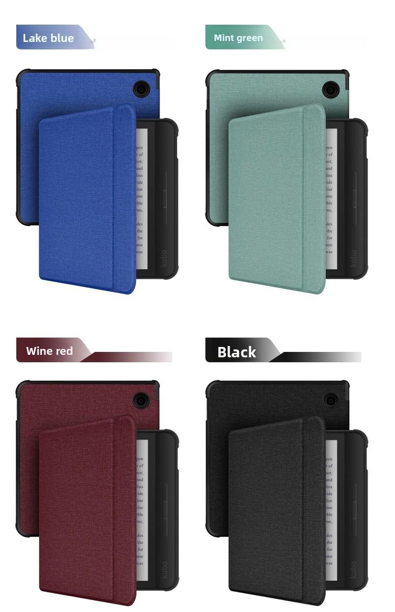 2024 KOBO Libra Color 7 Inch eReader Smart Case  TPU Fabric Cover for Android Tablet Compatible