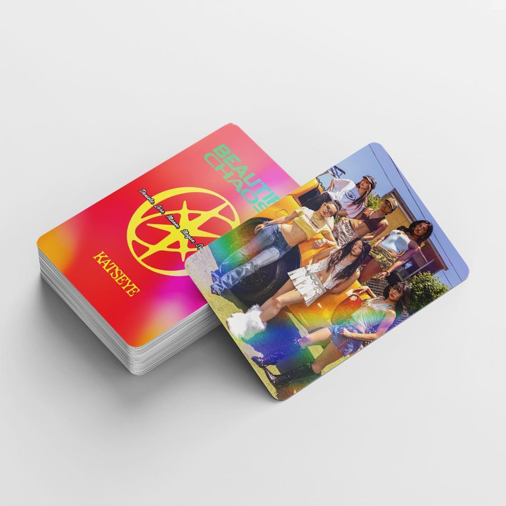 92Pcs/Set Kpop Idol KATSEYE New Album BEAUTIFULCHAOS Lomo Cards LARA DANIELA HD Printd Photocards Stickers MANON MEGAN Fans Gift