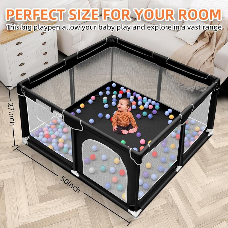 Baby Playpen, Indoor and Outdoor Playard, Play Pens for Kid Activity Center, Sturdy Safety Baby Fence with Breathable Mesh for Toddler