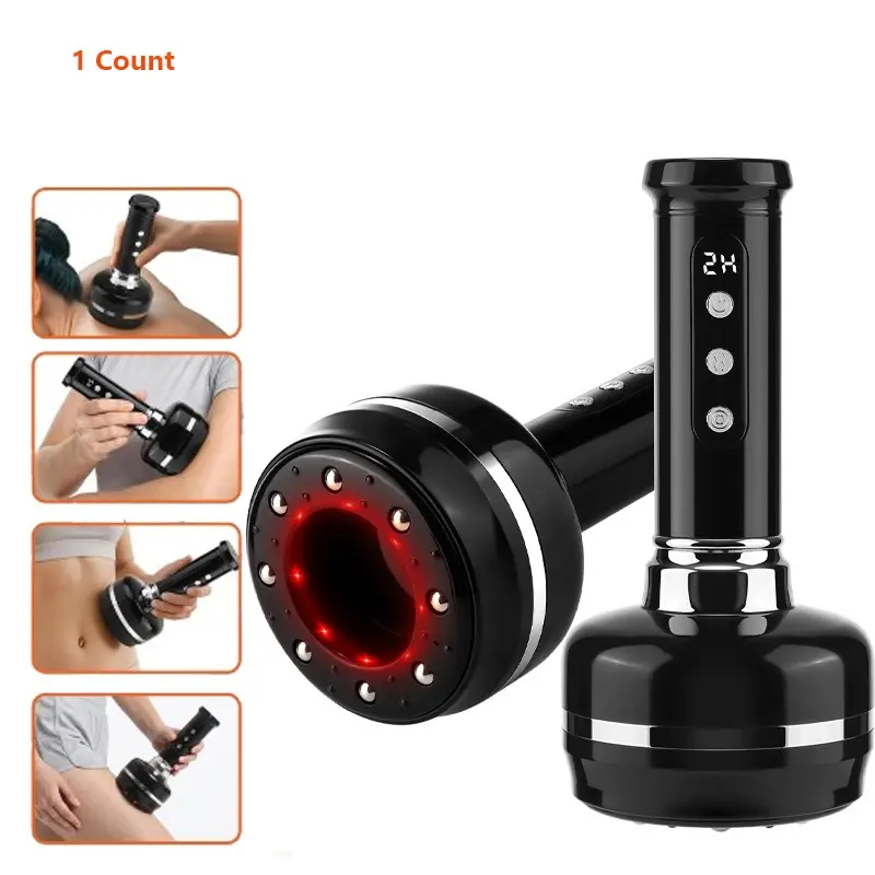 Negative Pressure Gua Sha Cupping Massager with Heat Roller Balls, 30 Levels Adjustable Intensity Deep Meridian Massage, Arms & Belly, Body Scraper Massager