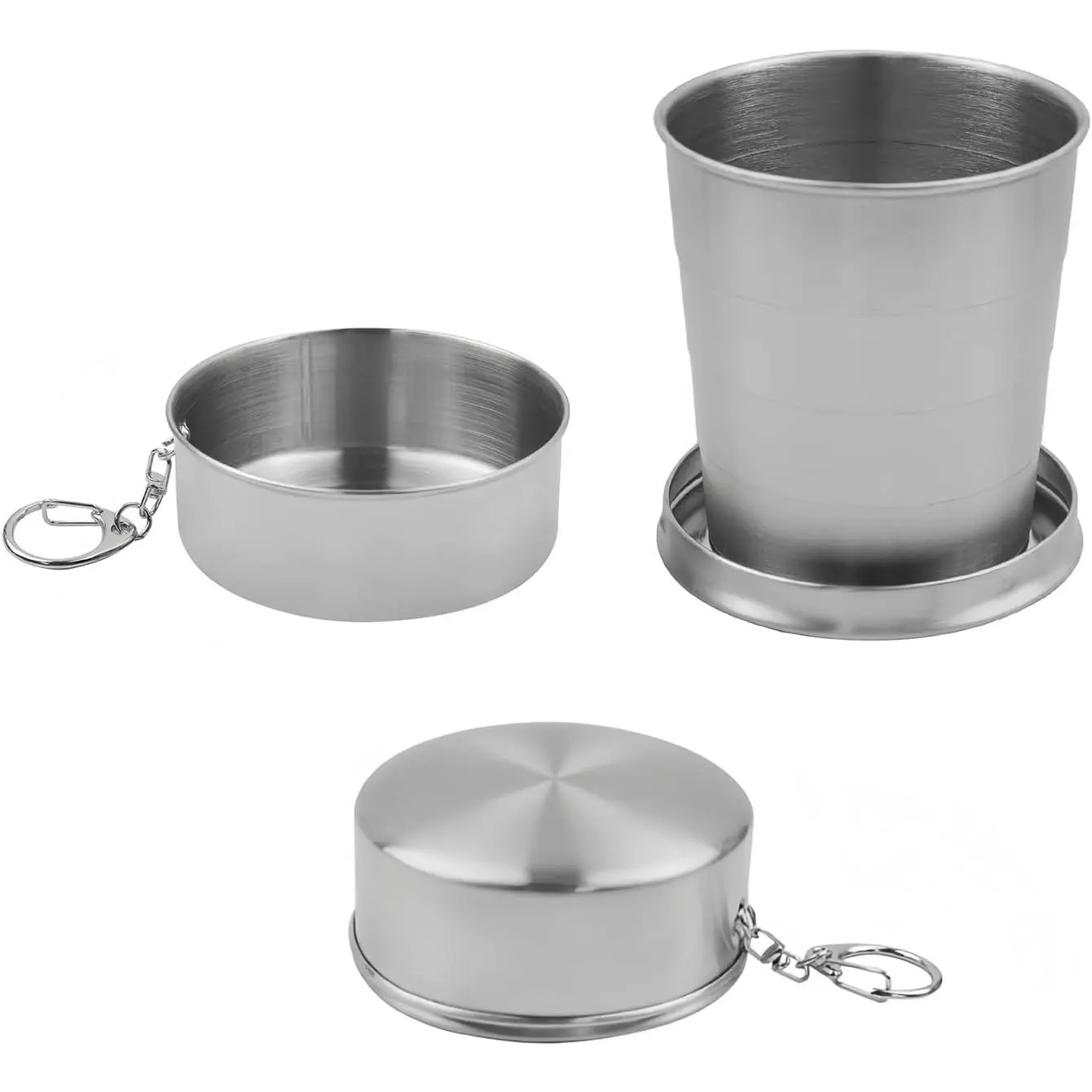 8.45 oz Stainless Steel Collapsible Travel Cup with  Folding Camping Mug 250 ml