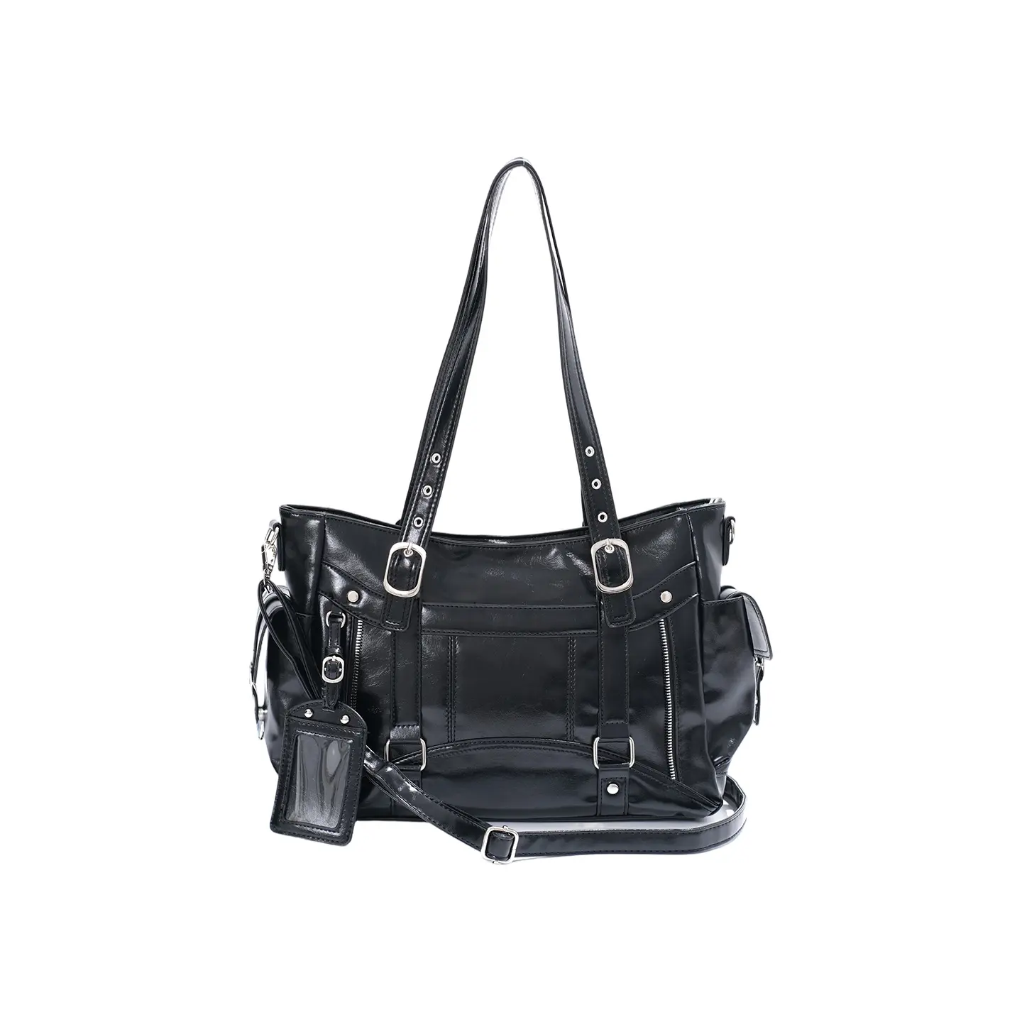 Women's Vintage Large-Capacity Tote Bag - 2026 New Streetwear Motorcycle-Style Commuting Crossbody Shoulder Bag with Artificial Material