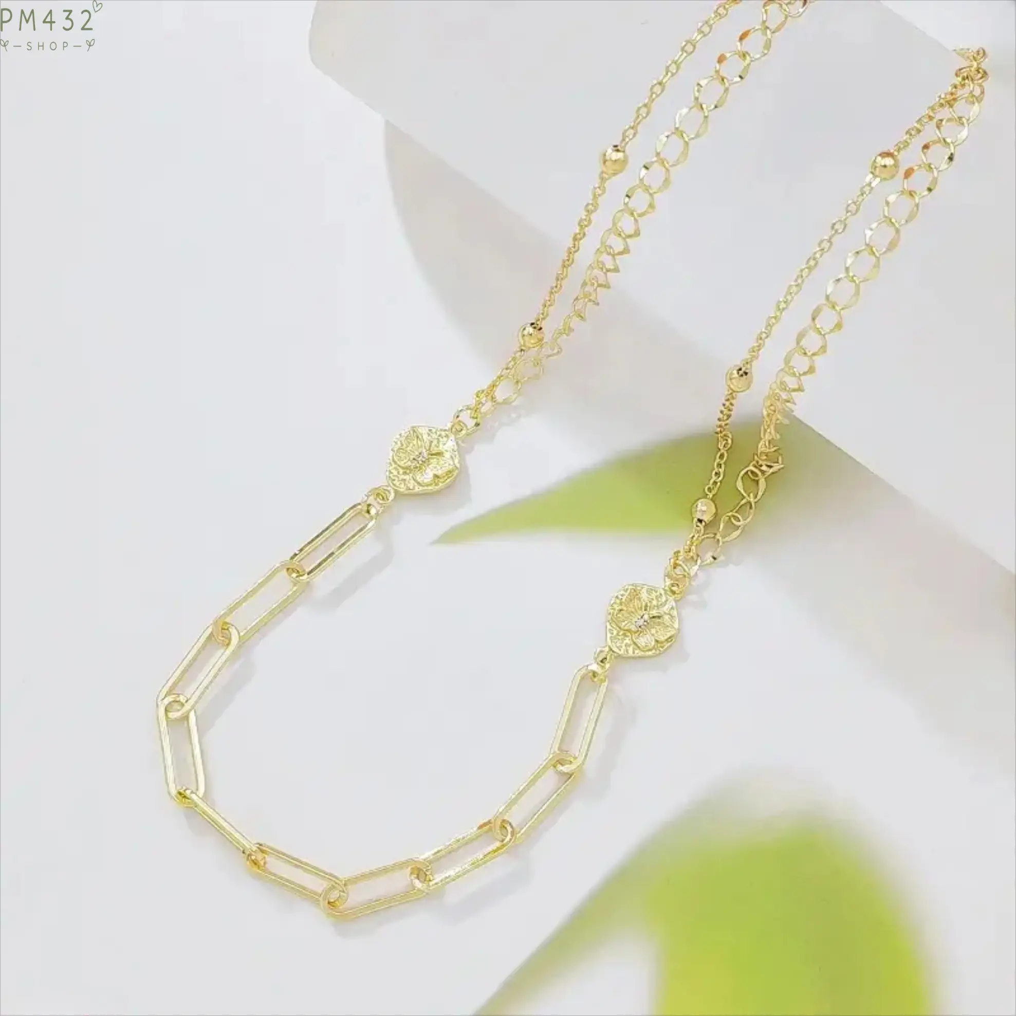 14K Gold Plated Butterfly Flower Pendant Necklace for Women, Layered Paperclip Chain Necklace with Coin Charm, Dainty Adjustable Layering Jewelry, Trendy Minimalist Fashion Necklace Gift for Birthday, Anniversary & Everyday Wear
